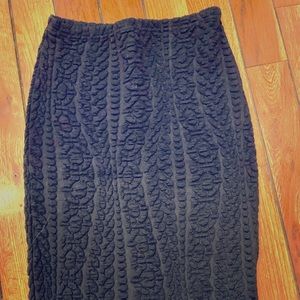 Topshop navy knit pattern tube stretch skirt